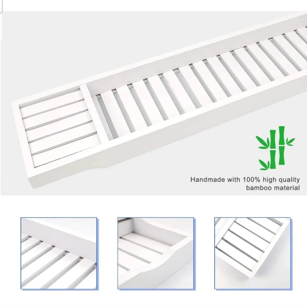 Bamboo Bathtub Organizer Bathroom Caddy